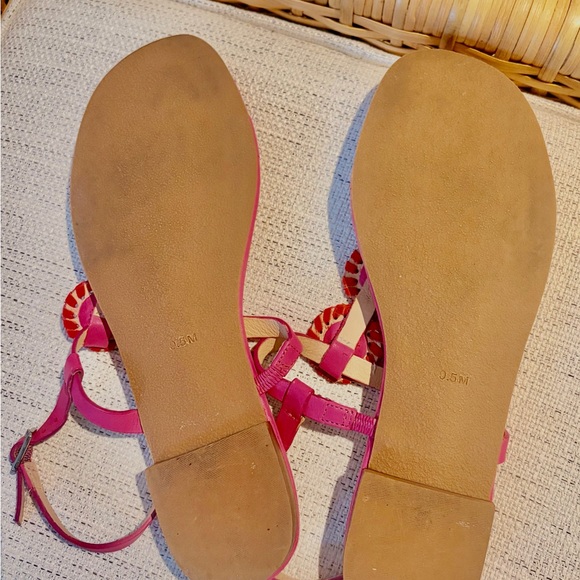 Jack Rogers Whip Stitch Medallion Sandals Pink Red Size 9.5 M EUC - Picture 5 of 10